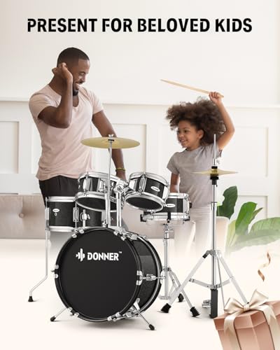 image for Kid Drum Sets-Donner 5-Piece for Beginners, 14 inch Full Size Complete