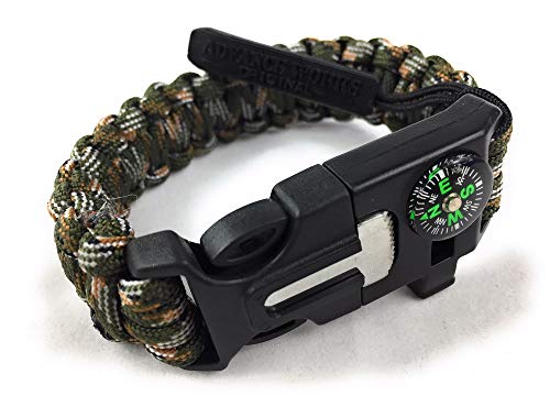 ????????? Advance Works 5-Way Paracord Bracelet with Zip Tab, Multi-functional, Compass, Whistle, Scraper, Fire Starter, Emergency Rope, ?????