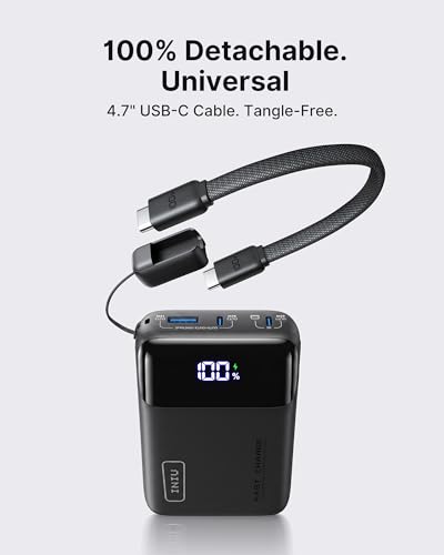 Image of INIU 20000mAh Laptop Power Bank, Ultra Compact 65W PD Dual Fast Charging Portable Charger, Flight-Safe Battery Pack with USB C Cable for Travel, Families, Outdoor, Hiking, Metallic Black