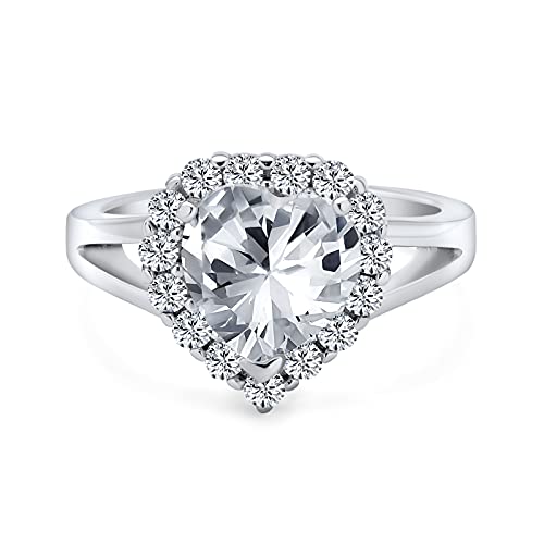 Bague de fiançailles cœur 3CT en argent .925 personnalisable pour femme
