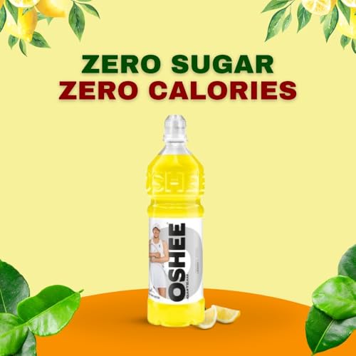 OSHEE LEMON isotonic Drink 750ml (Pack of 6) - Addition of vitamins and L-carnitine – Sugar Free – Hydration – Vitamin Drinks
