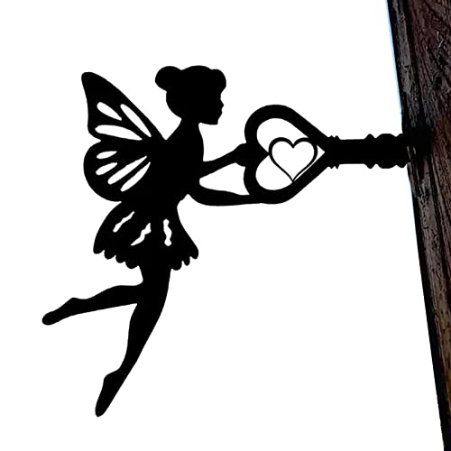 Scultura Artistica da Giardino delle Fate, Ornamenti da Giardino, Decorazioni in Acciaio Inox, per Aggiungere magia al Tuo Giardino con Scultura di Fate, per Decorazione Esterna