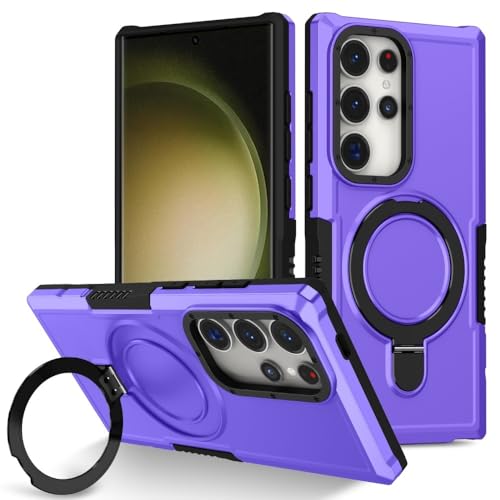 Coque Samsung S21 FE rigide silicone violette anti-chute grâce à l'anneau de support