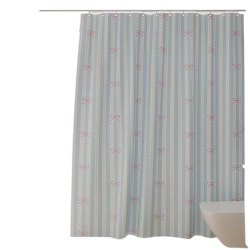 Rideau de douche en polyester mignon et imperméable pour salle de bain - 2