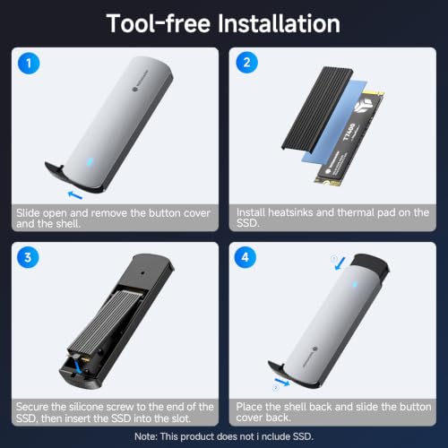 Yottamaster M.2 NVMe SATA SSD Enclosure, USB 3.2 Gen 2 10Gbps Adapter - image 8
