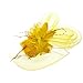 Anita Women's fascinators Small hairpin feather hat (One size, Yellow)