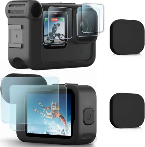 Image of FiTSTILL [8PCS Screen Protector for Go Pro Hero 12 /Hero 11 /Hero 10 /Hero 9 Black Fit Media Mod Ultra Tempered Glass Protective Foils Accessories Kit(NOT for Hero 13 Black)