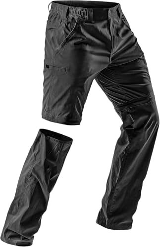 Image of CQR Men's Convertible Cargo Tactical Pants, Water Resistant Outdoor Hiking Pants, Zip Off Lightweight Stretch Work Pants