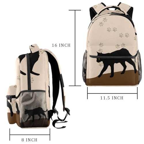Sac de voyage décontracté chat noir pour sorties et collège