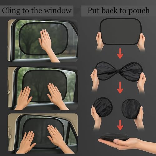 Image of AutokraftZ 𝗨𝗻𝗶𝘃𝗲𝗿𝘀𝗮𝗹 Car Window Sun Shade Protector for Heat Reduction 𝗣𝗔𝗖𝗞 𝗼𝗳 𝟮 with Suction Cup Easy to Use | Car Glass Cover for Sunlight | Shield & Blinds with 𝗘𝘅𝘁𝗿𝗮 𝗗𝗮𝗿𝗸