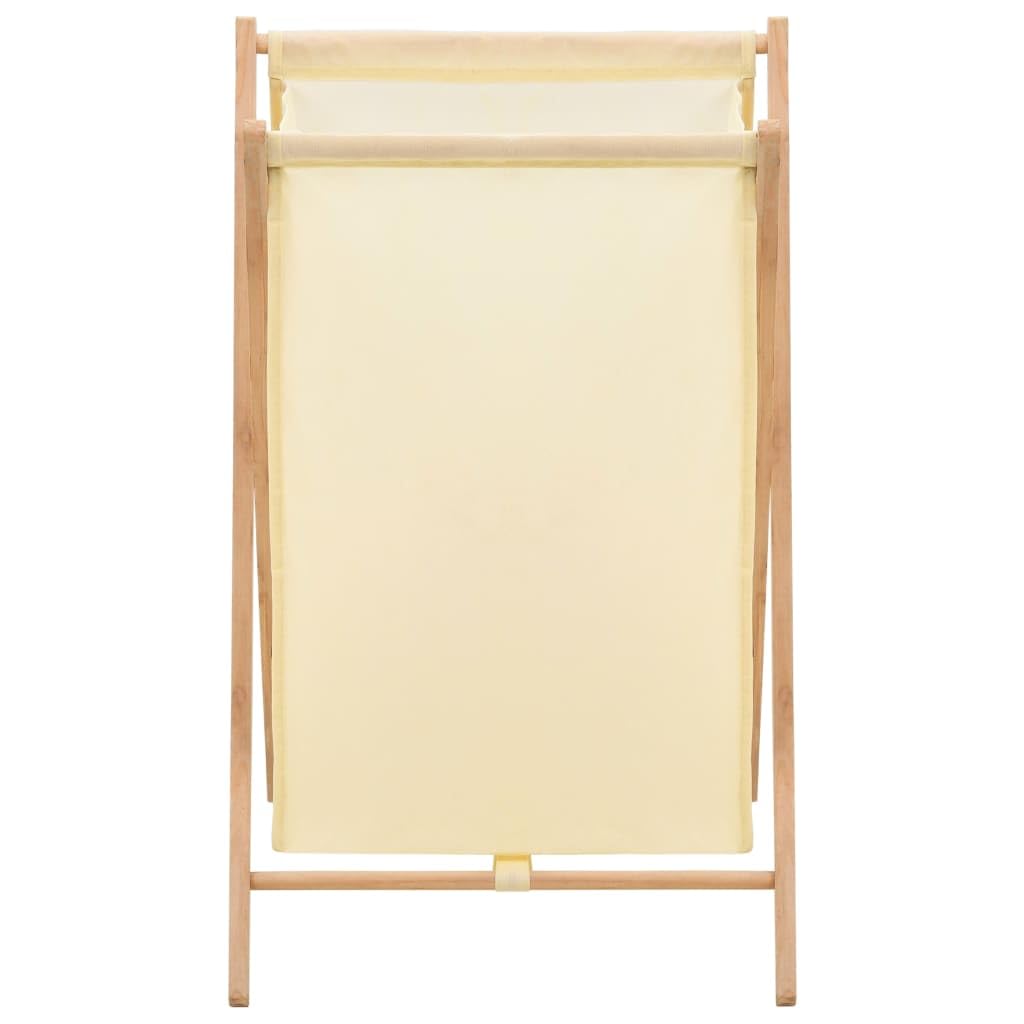 Wäschekorb aus Zedernholz und Stoff Beige 42x41x64 cm, faltbarer Wäschesammler mit Tragegriffen, Wäschetruhe für Schlafzimmer, Badezimmer und Haushalt, wäschesortierer und Aufbewahrungskorb