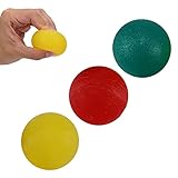 【Tres niveles de resistencia】RESISTENCIA VARIABLE: Cada juego de 3 bolas de terapia manual incluye AMARILLO (Resistencia suave / moderada), ROJO (Resistencia media / Moderada) y VERDE (FIRME / Resistencia alta).