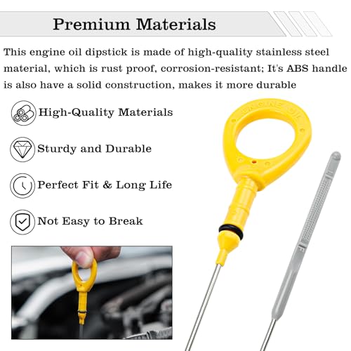 Image of 153010H012 Engine Oil Dipstick Indicator, Compatible with 2002-2006 Toyota Camry, 2002-2006 Toyota Solara Engine Oil Fluid Level Dip Stick, Replace 153010H010, 917-396