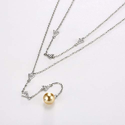 Collier en argent 925 avec perle d'exception et cristaux