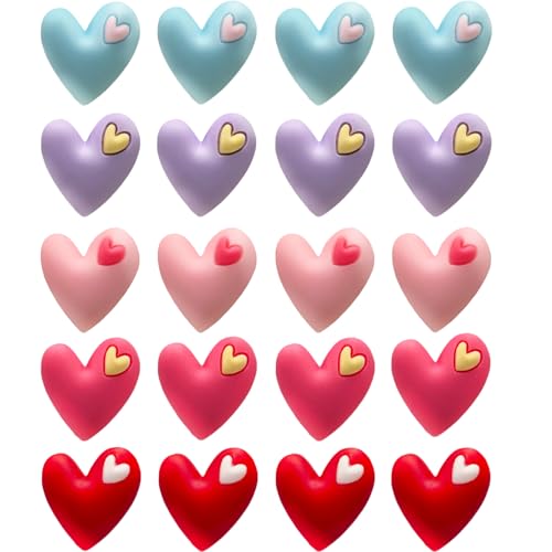 Imanes decorativos multicolor forma corazón 20 pcs