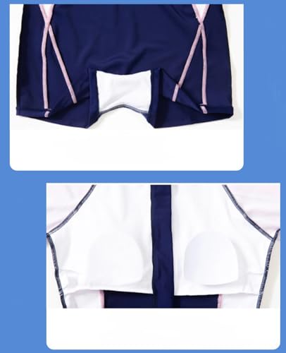 JadeRich Teen Girls One Piece Short Sleeve Surfing Bathing Suit Sporty Rash Guard Boyleg Zipper Front Swimsuit for Teenagers3