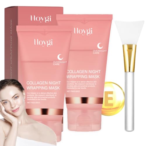 Collagen Maske Overnight Wrapping, 2 Stück Collagen Night Wrapping Mask, Bio Collagen Face Mask, Collagen Overnight Wrapping Peel Off Facial Masks, Elastizität und Feuchtigkeitsversorgung