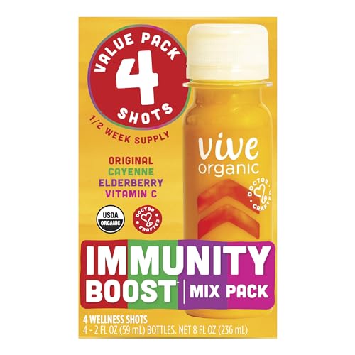 Vive Organic Immunity Boost Shots -Variety 4 Pack (2oz, 4 Count) - Image 3