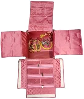 Jewellery Storage Bag for Women | Portable Makeup Organizer Pouch with Multiple Compartments, Travel-Friendly Vanity Case ... Price In India