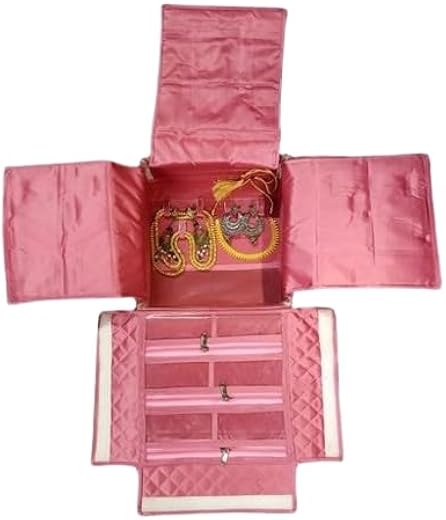 Jewellery Storage Bag for Women | Portable Makeup Organizer Pouch with Multiple Compartments, Travel-Friendly Vanity Case ...