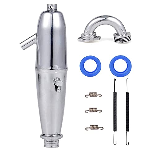 Moudoauer Portable Aluminum Exhaust Muffler Pipe Tubing & Header For 1/8 Nitro Gas Engine Rc Buggy Spare Part Accessory #TOP21