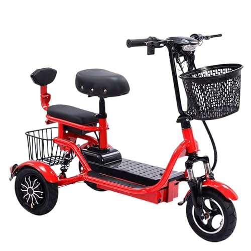 zhyunvd Scooter De Movilidad De 3 Ruedas, Eléctrico Adulto Plegable Y Ligera,Mobility Scooter,Plegable Desmontable,Almacenamiento Móvil para Maletero De Coche Red,55km