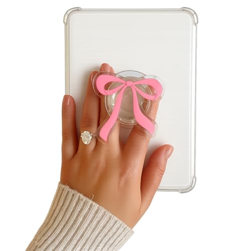 Pink Bow Kindle Grip Cute Accessories for Kindle Phone Grip Collapsible Stand Holder for Phone eReaders Book Lover Gifts
