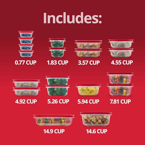 Image of Rubbermaid EasyStore Containers, 38-Piece Set, Food Storage Containers, Food Storage Containers with Lids
