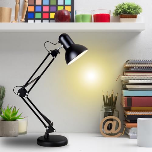 Luminária de Mesa Articulada com Base Suporte ou Garra, Abajur Articulável Para Escritório, Leitura,