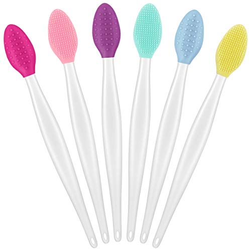 6PCS Lip Scrub Brush,Double-Sided Soft Silicone Exfoliating Lips Brushes Tool,Lip Brush for Smoother Skin and Lip Exfoliator Treatment