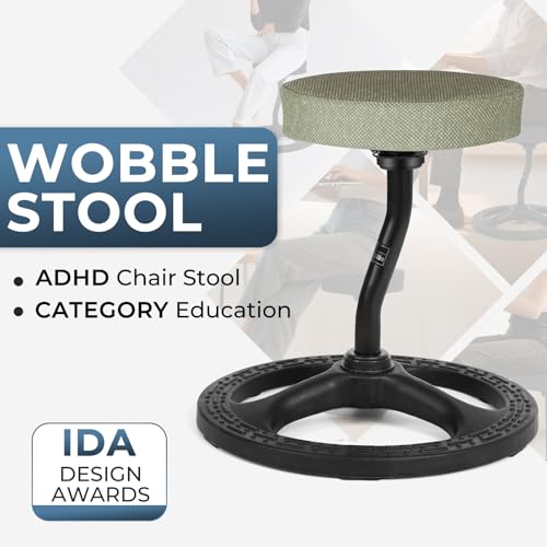 Image of ADHD Chair for Kids, Yoga Chairs for Adults, Wobble Stool Active Flexible Seating Desk Chair with Non-Slip Base and Washable Seat Cover for Stability, Balance, Yoga, Office, School, Classroom