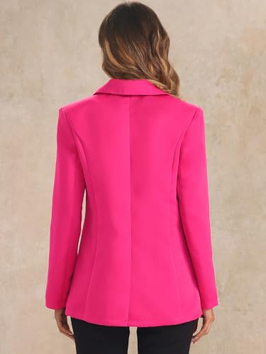 Allegra K Casual Blazers for Women's Long Sleeve Lapel Open Front Button with Pockets Work Blazer Jackets3