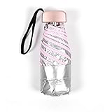 Método de apertura: manual cicisame 1 pieza mini paraguas ultraligero paraguas de plástico de plata de titanio protección solar y protección solar ultravioleta sombrilla (Light pink)
