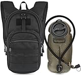 MARCHWAY Tactical Molle Hydration Pack with 2.5L TPU Water Bladder, Low-Profile Organized Military Backpack for Hiking, Cycling, Backpacking, Hunting, Running (Black)