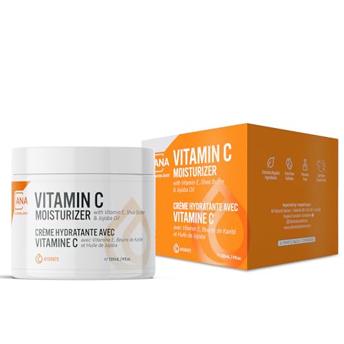 All Natural Advice - All Natural Advice Vitamin C Moisturizer for Face 120ml with Organic Botanicals, Vitamin E, Shea Butter, Jojoba Oil & Multi-Fruit Acids | Hydrating & Brightening Face Cream, Canadian Skin Care