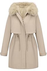 Beige-thigh Length-fur Lined