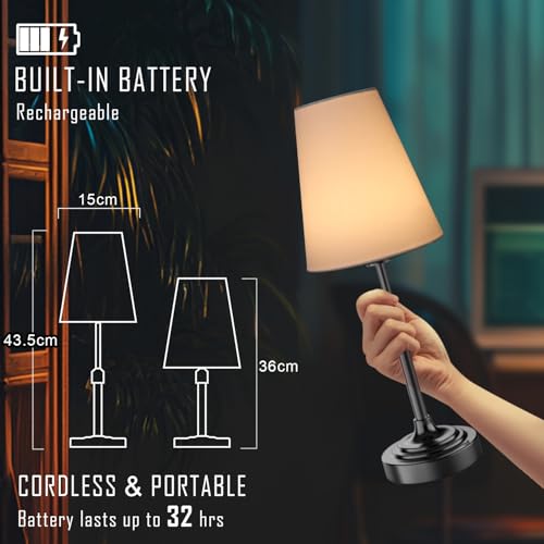 xumemall Portable Cordless Table Lamp, Built in Rechargeable Battery, 2700-6000k Color Temperature, Fully Dimmable, Scalable, Ambient Light for Patio, Restaurant, Bar, Bedroom, Dining (Black) by xumemall - Used condition - Image 5