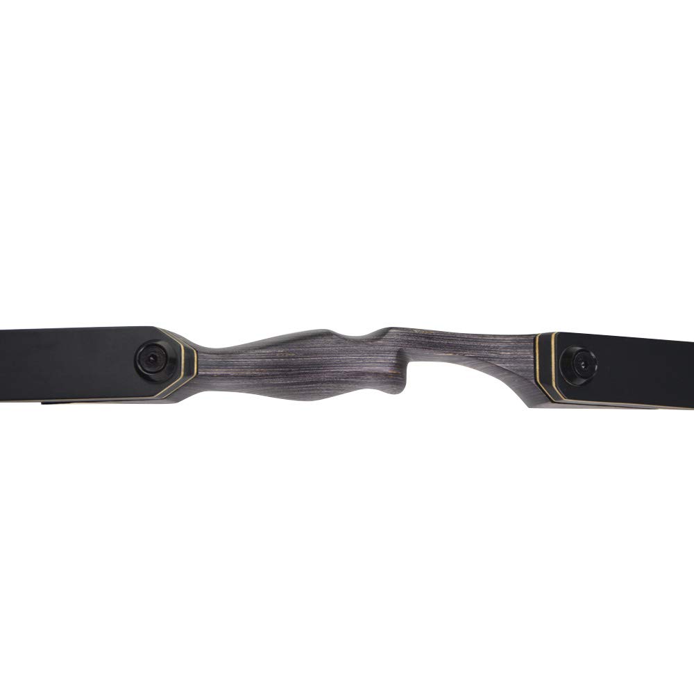 AMEYXGS Tiro con l'arco 60" Takedown Arco Ricurvo e Freccia Set Riser in Legno 25-60 libbre Arco da Caccia Tradizionale Longbow Arco per Adulti da Caccia all'aperto Mano Sinistra