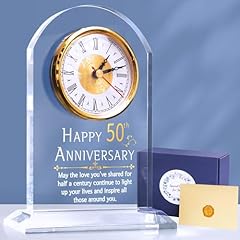 50 th Anniversary Wedding Gift, Anniversary Quartz Clock, Desk Table Clock, 50 Years of Marriage photo 50 th Anniversary Wedding Gift, Anniversary Quartz Clock, Desk Table Clock, 50 Years of Marriage