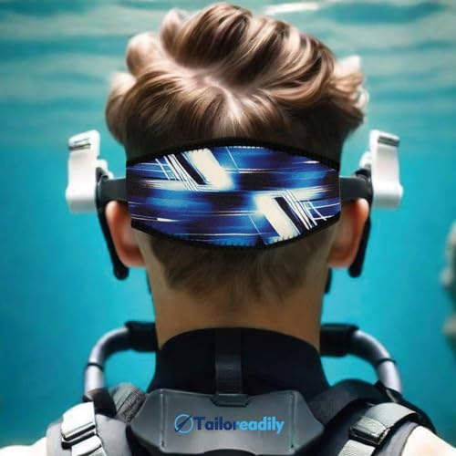 4 piezas de cubiertas para correas de máscaras de buceo, correas de neopreno para máscara de snorkel para hombres y mujeres, cubiertas para gafas deportivas acuáticas, protector impermeable para cabello al nadar miniatura 3