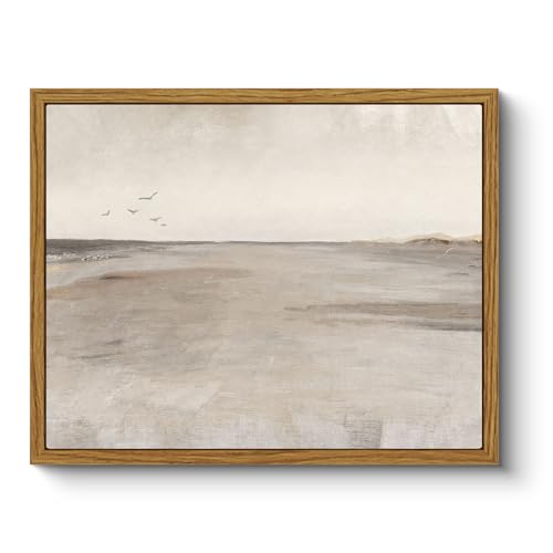 Image of ARPEOTCY Classical Framed Canvas Wall Art, 8x10 Inch Vintage Beach Seascape Wall Art Home Decor Aesthetic, Oil Paintings for Living Room Bedroom Bathroom Office Kitchen Shelf Decor