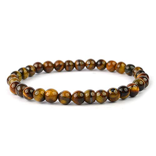 Image of Reiki Crystal Products Certified Natural Crystal Stone Bracelet 6 mm Round Beads for Men and Women | Premium Gemstone Jewellery Collection | Reiki Charged | Multiple Stone Variants Available