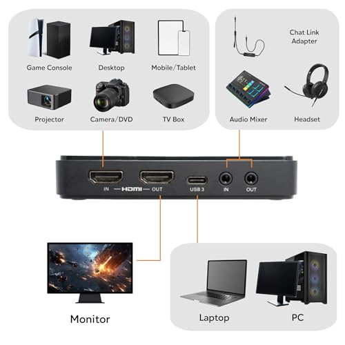 Image of AVerMedia 4K Capture Card for Streaming,1440p120 Video Capture Device for PS5 /Pro, Xbox Series X /S, Nintendo Switch, PC, compatible with Twitch, OBS, Windows, Mac - GC551G2 Live Gamer Extreme 3