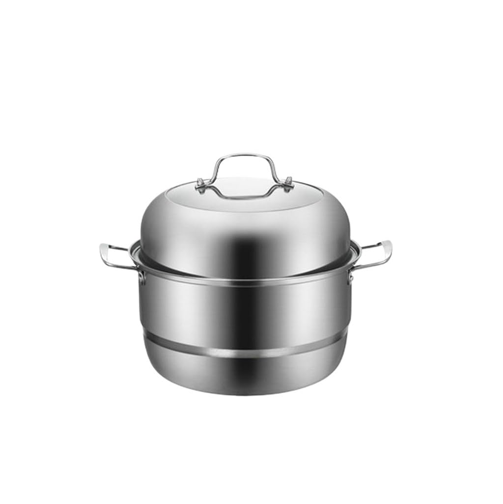 GTHTUHFD Steamer Thickened Steam Pot Stainless Steel Kitchen Cookware Bottom Induction Cooker Steaming Soup,size_name-3 layer