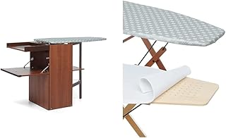 Foppapedretti Lo Stiro Mobile con ASSE da Stiro A Scomparsa, Canaletto & Lacopertina con Mollettone Ricambio per ASSE da Stito con Piano da 101 X 49 Cm