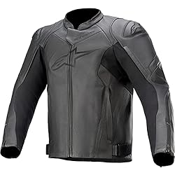 Alpinestars Faster V2-Chaqueta de Piel, Color Negro Ropa de Moto, 52 Unisex