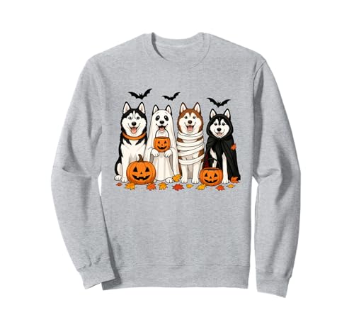 Lindos Perros Husky Disfraces de Halloween Truco o Trato Sudadera