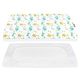 Picture of Pack and Play Sheets Fitted, Breathable Thick Playard Lovely Print Cover 39"×27"×5" Compatible with Graco Pack n Play, Dinosaur