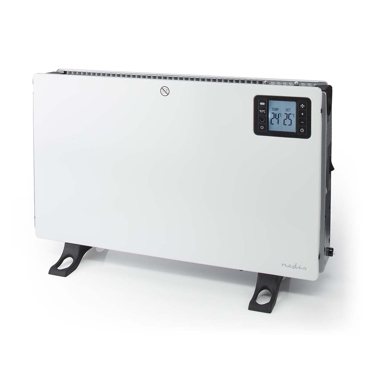 NEDIS Konvektor Heizlüfter Turbo Elektroheizer Verstellbares Thermostat 3 Wärmeeinstellungen Heizgebläse Fernbedienung Timer L 60,5 cm