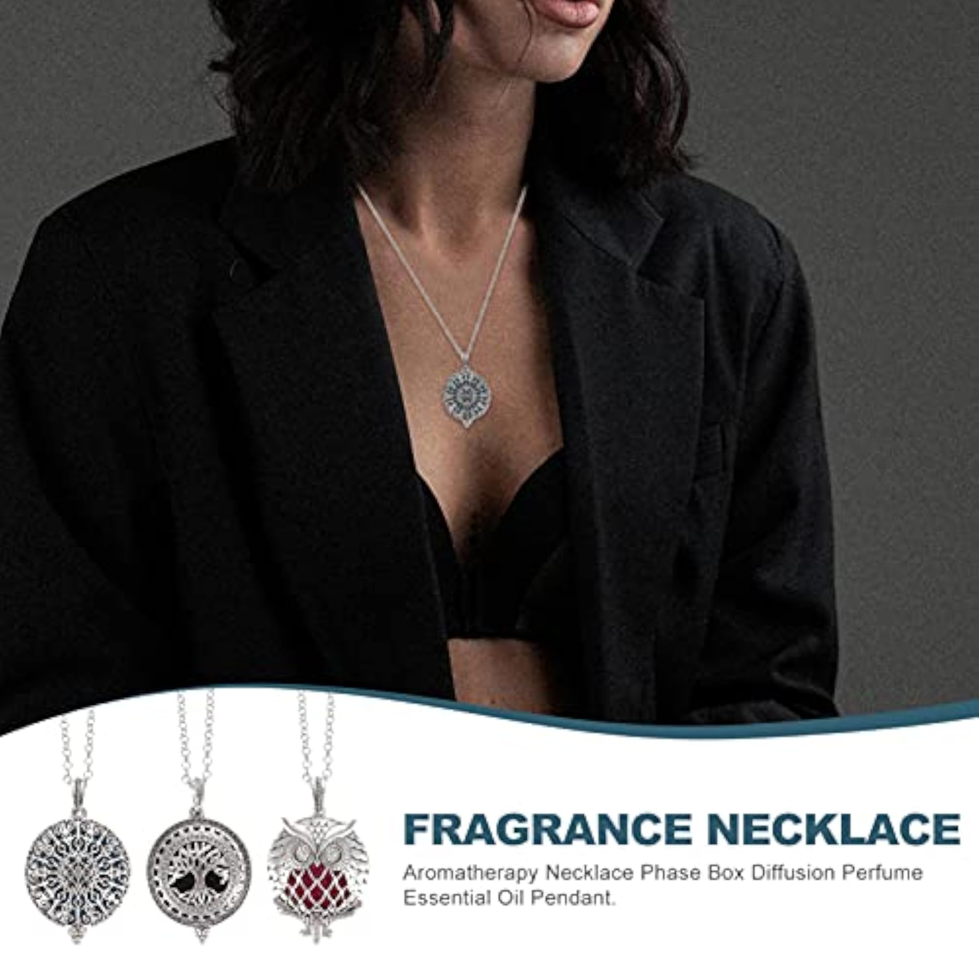 3Pcs Aromatherapy Pendant Diffuser Necklace